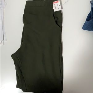Dark olive green creme pants
